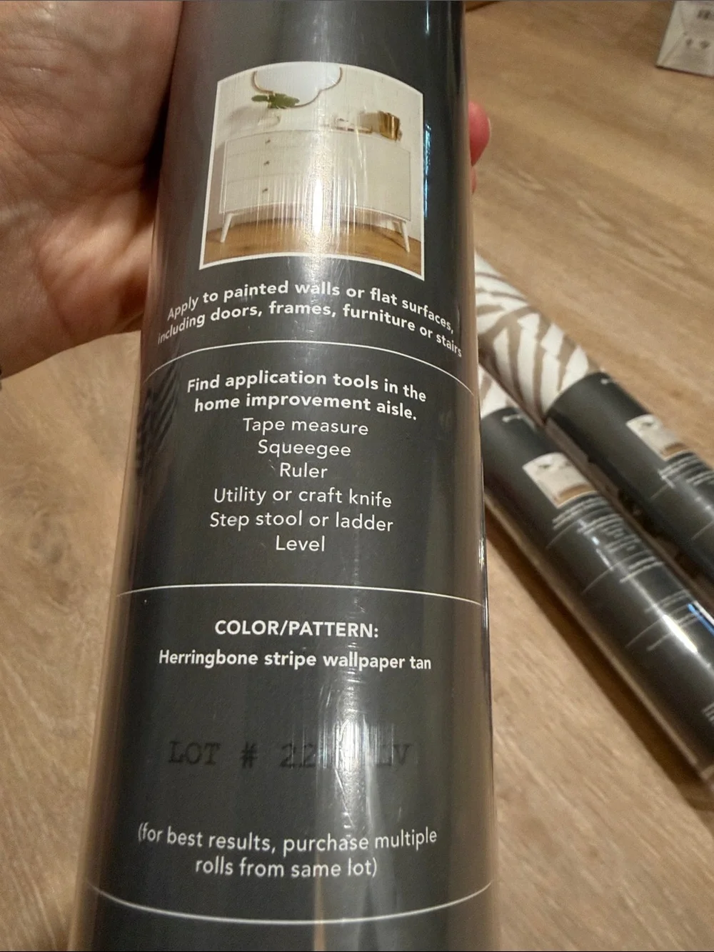 Threshold Beige and White Herringbone Peel & Stick Removable Wallpaper Rolls